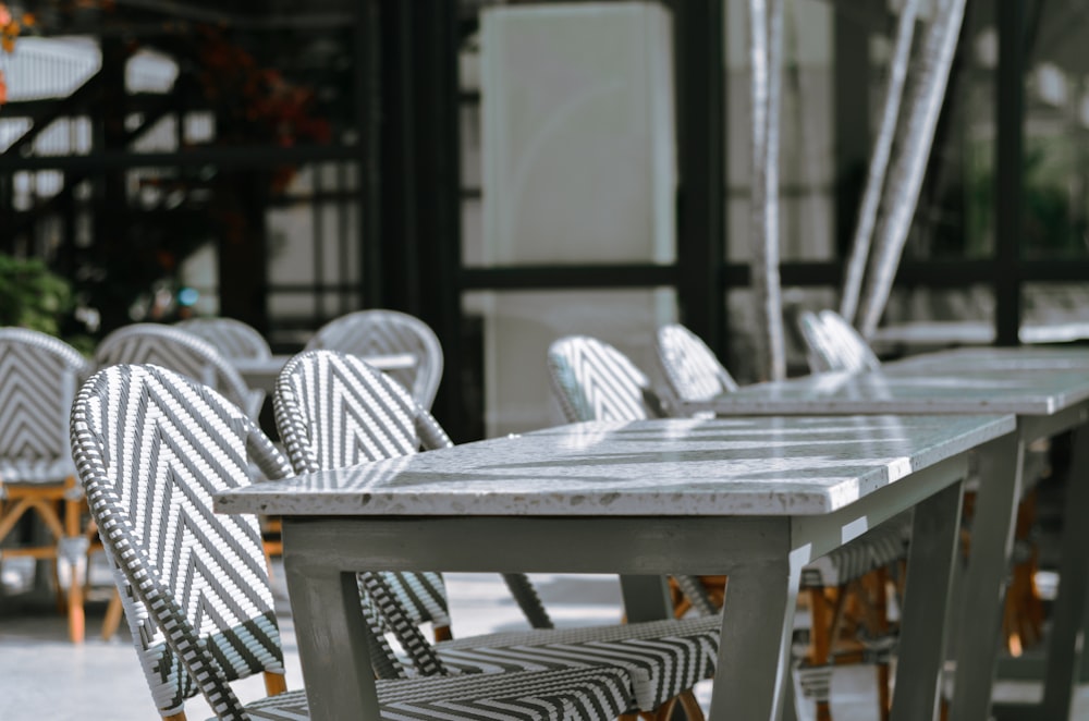 a long table with several chairs around it