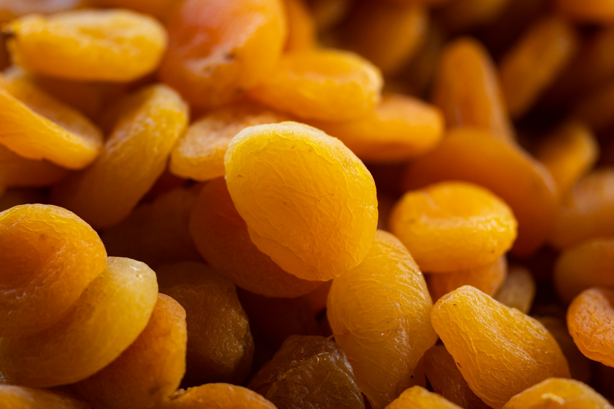 fresh dried apricots in the market