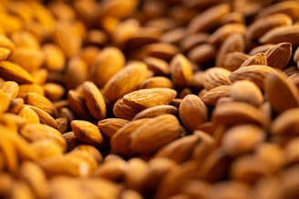 a close up of a bunch of nuts