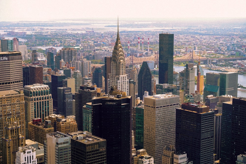 a view of a city from the top of a skyscraper