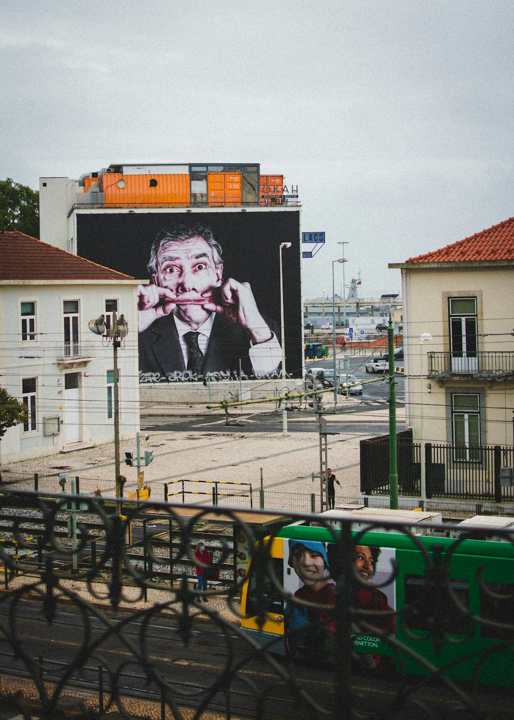 a large billboard on the side of a building