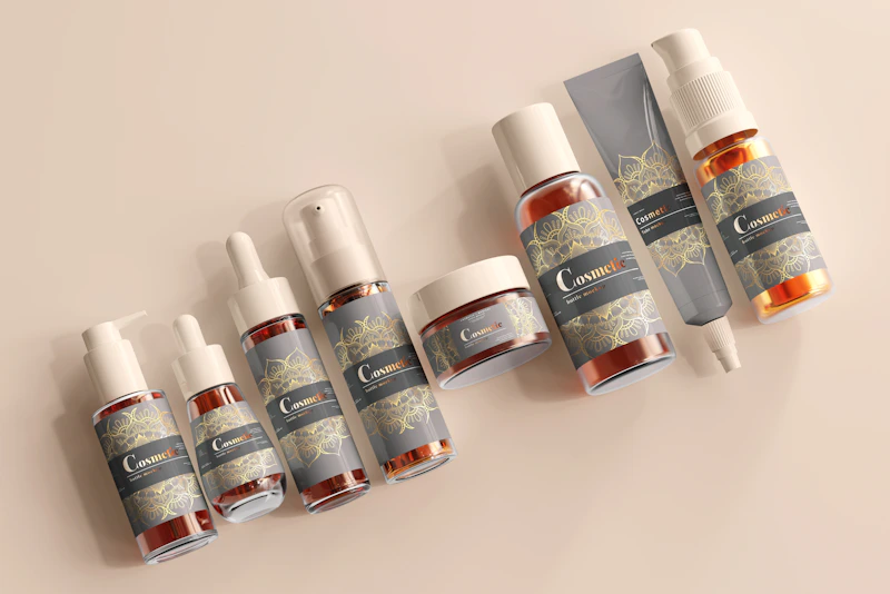 Frascos de productos de cuidado personal