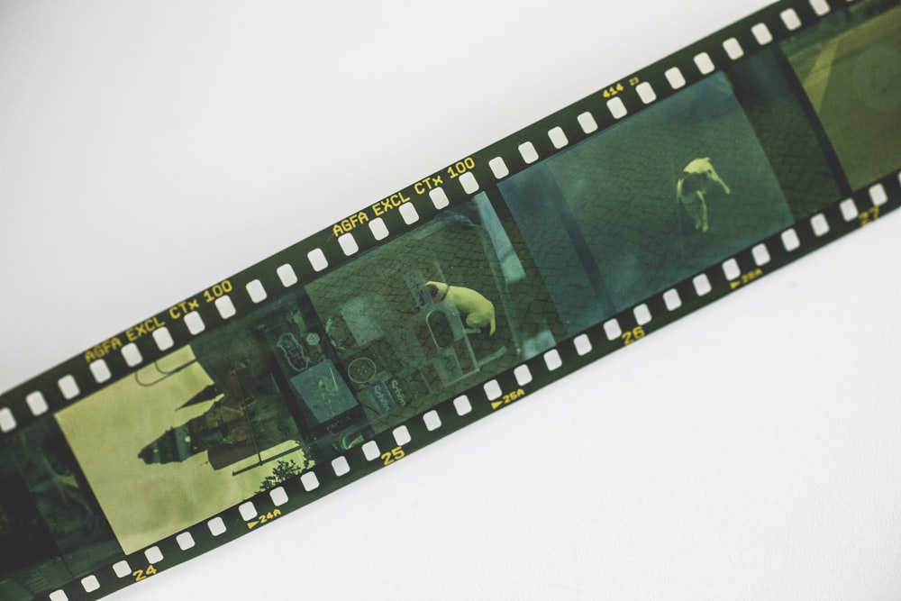 a film strip with a picture of a man on it