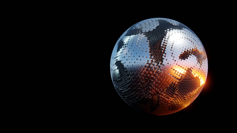 a shiny sphere with a black background
