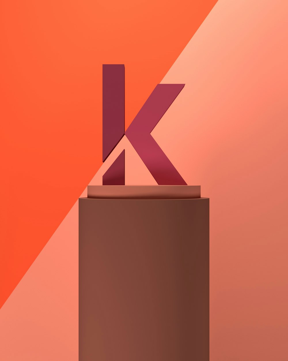 the letter k is placed on top of a box