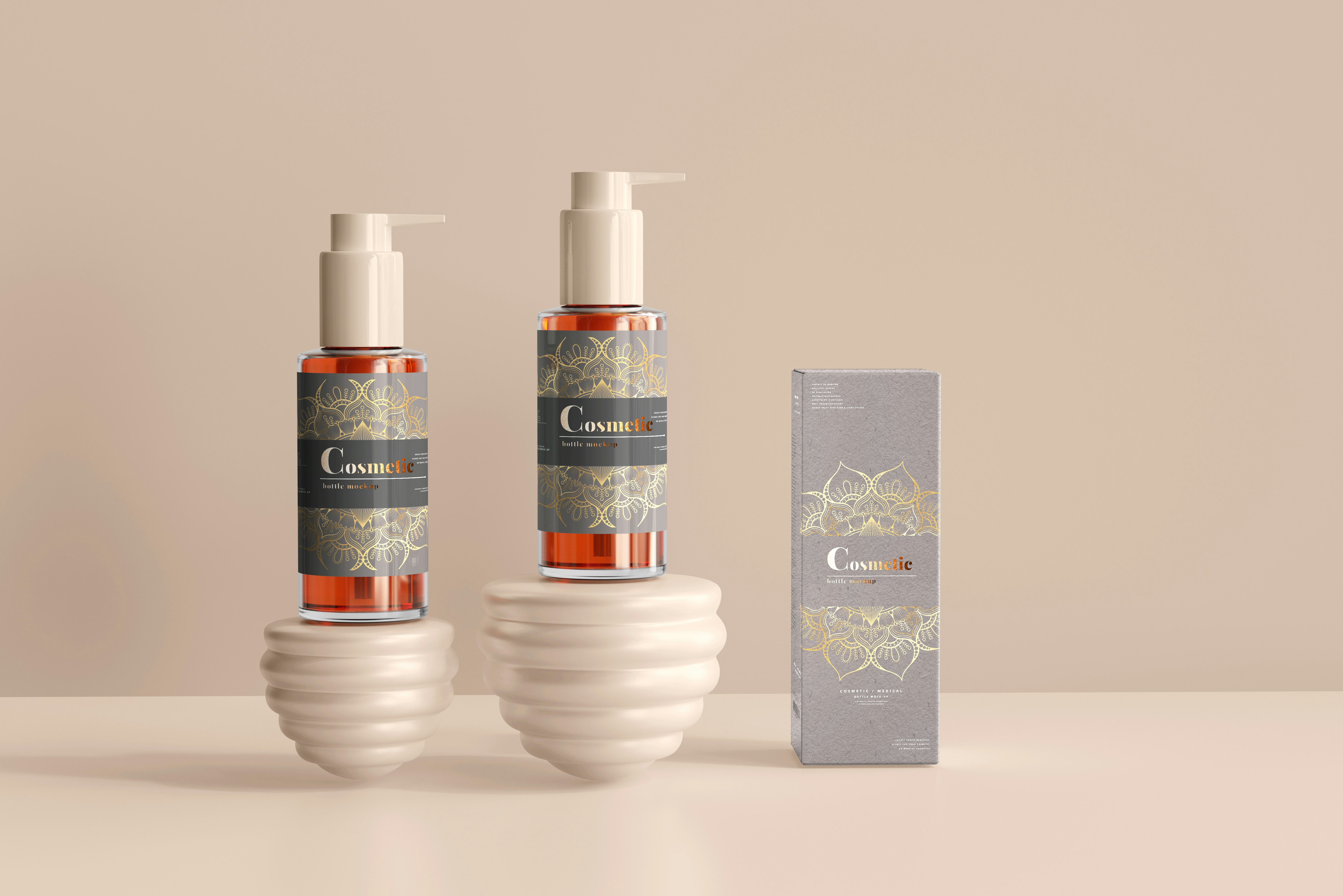 Cosmetic branding packaging mockup