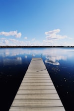 a long dock extending into a body of water