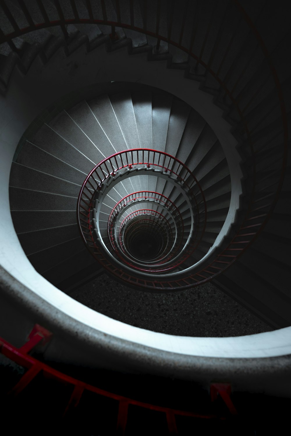 a spiral staircase in the middle of a building