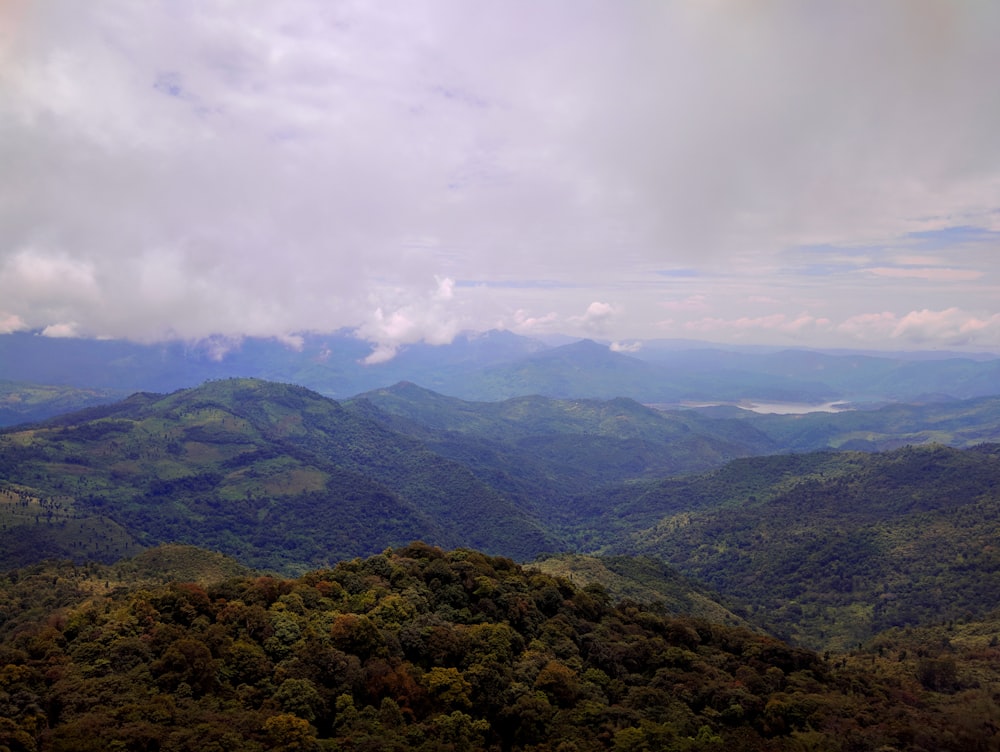 a view of a mountain range from a high point of view