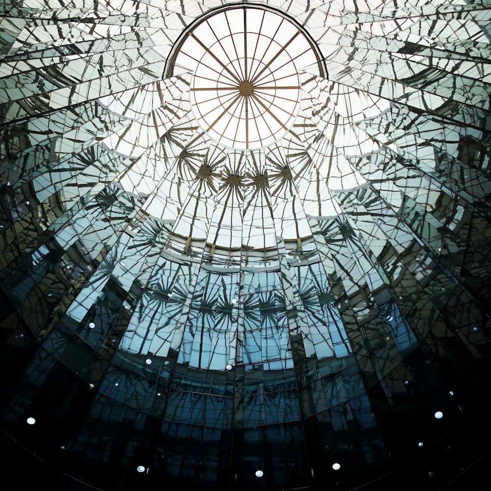 a large glass dome with a skylight above it