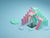 Playful 3D scene of Faliezha exploring with a backpack, rainbow trails, and smooth pastel skies.