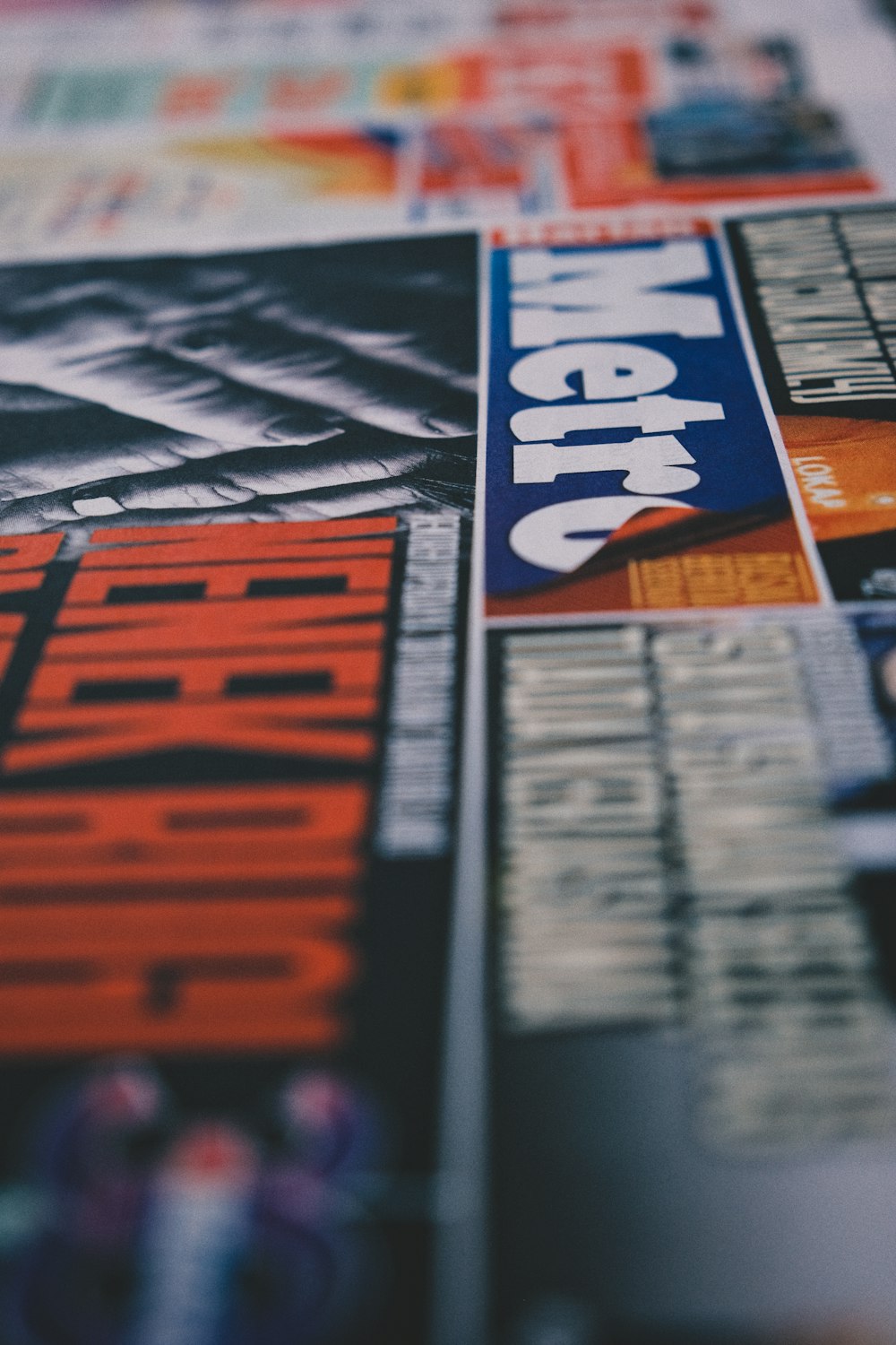 a close up of a magazine with a lot of newspaper clippings