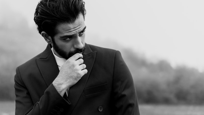 Gentleman with thoughtful pose