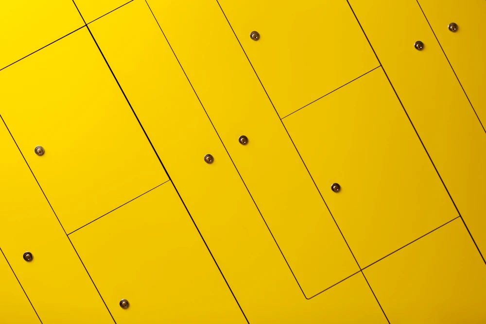 Employee lockers in an office