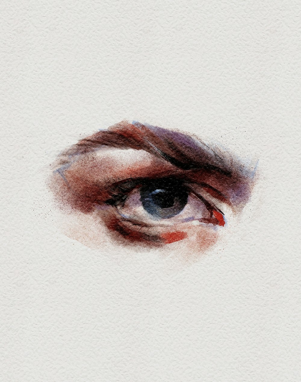 a watercolor painting of a woman's eye