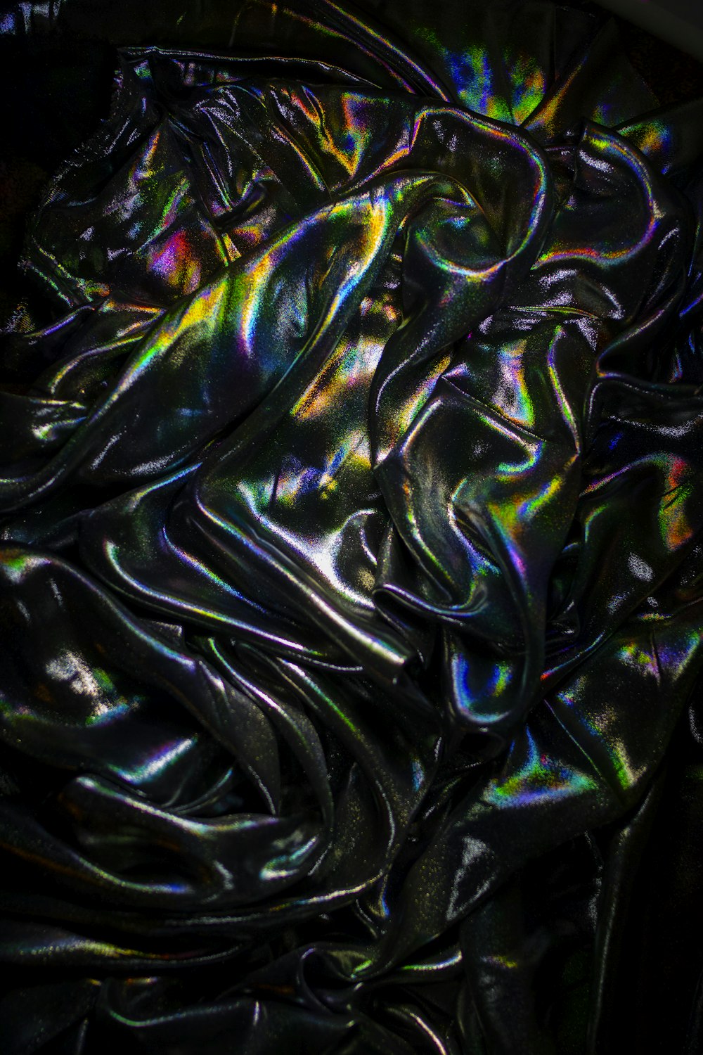 a close up view of a shiny material