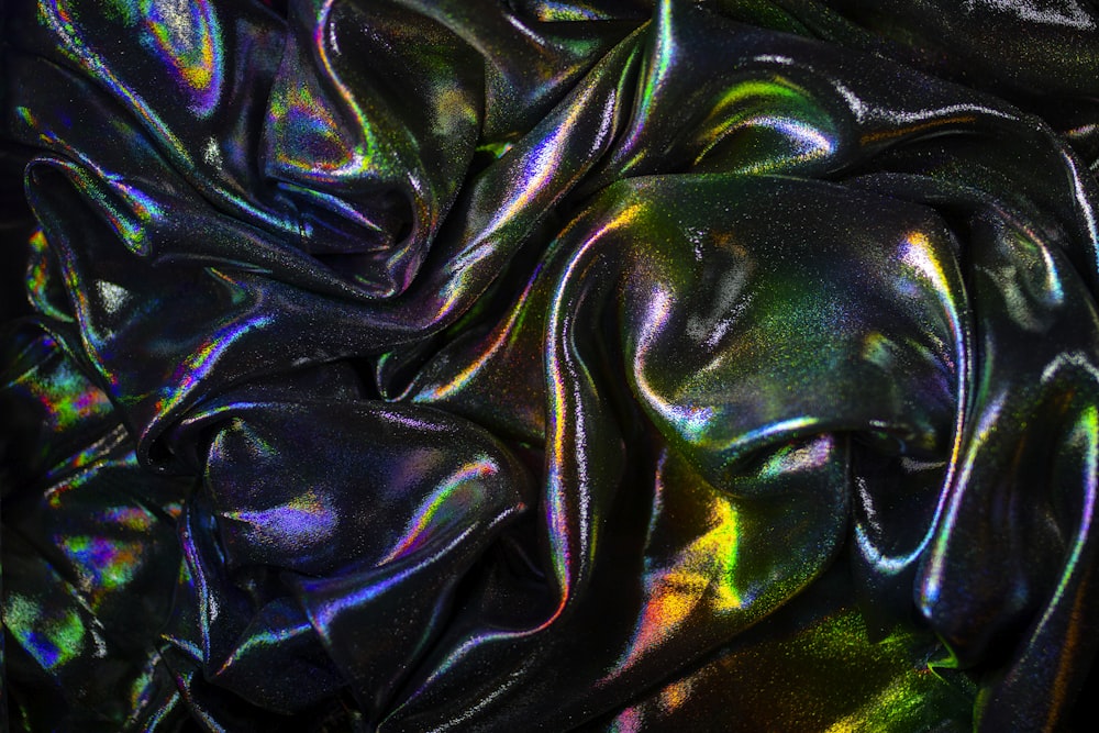 a close up view of a shiny material