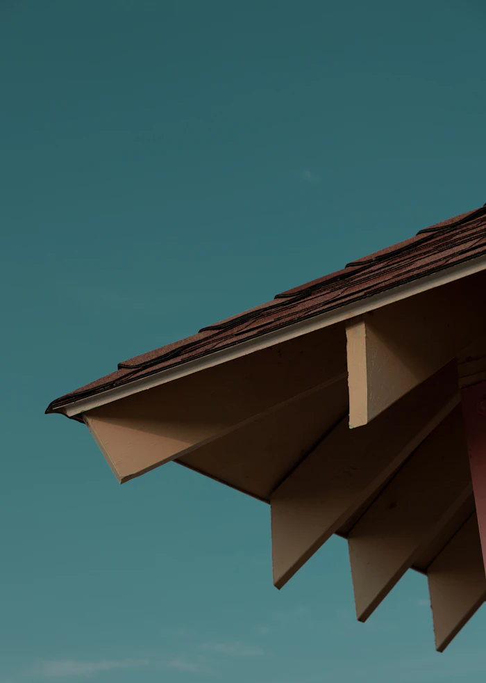 Guttering along a roofline