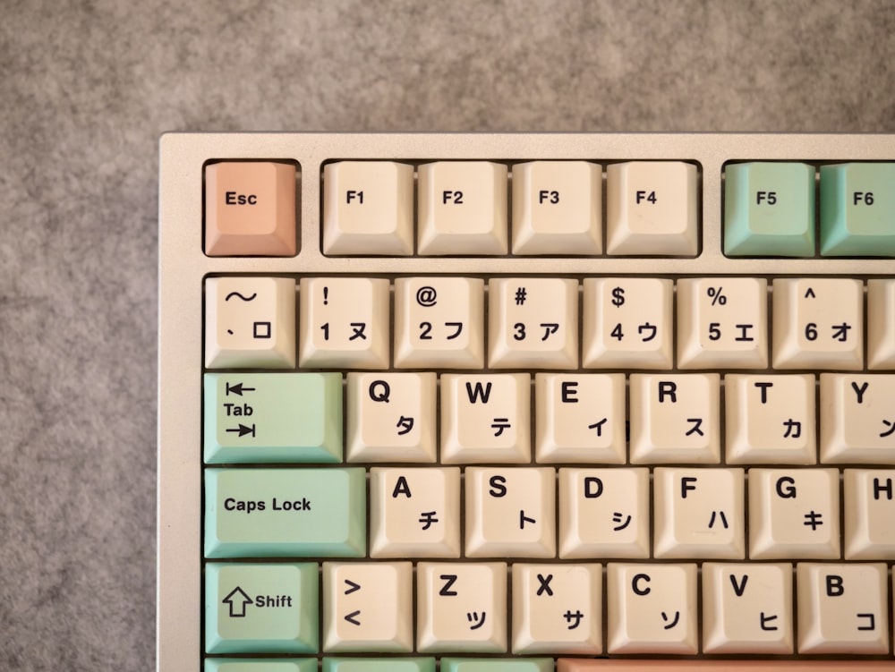 a close up of a keyboard on a table