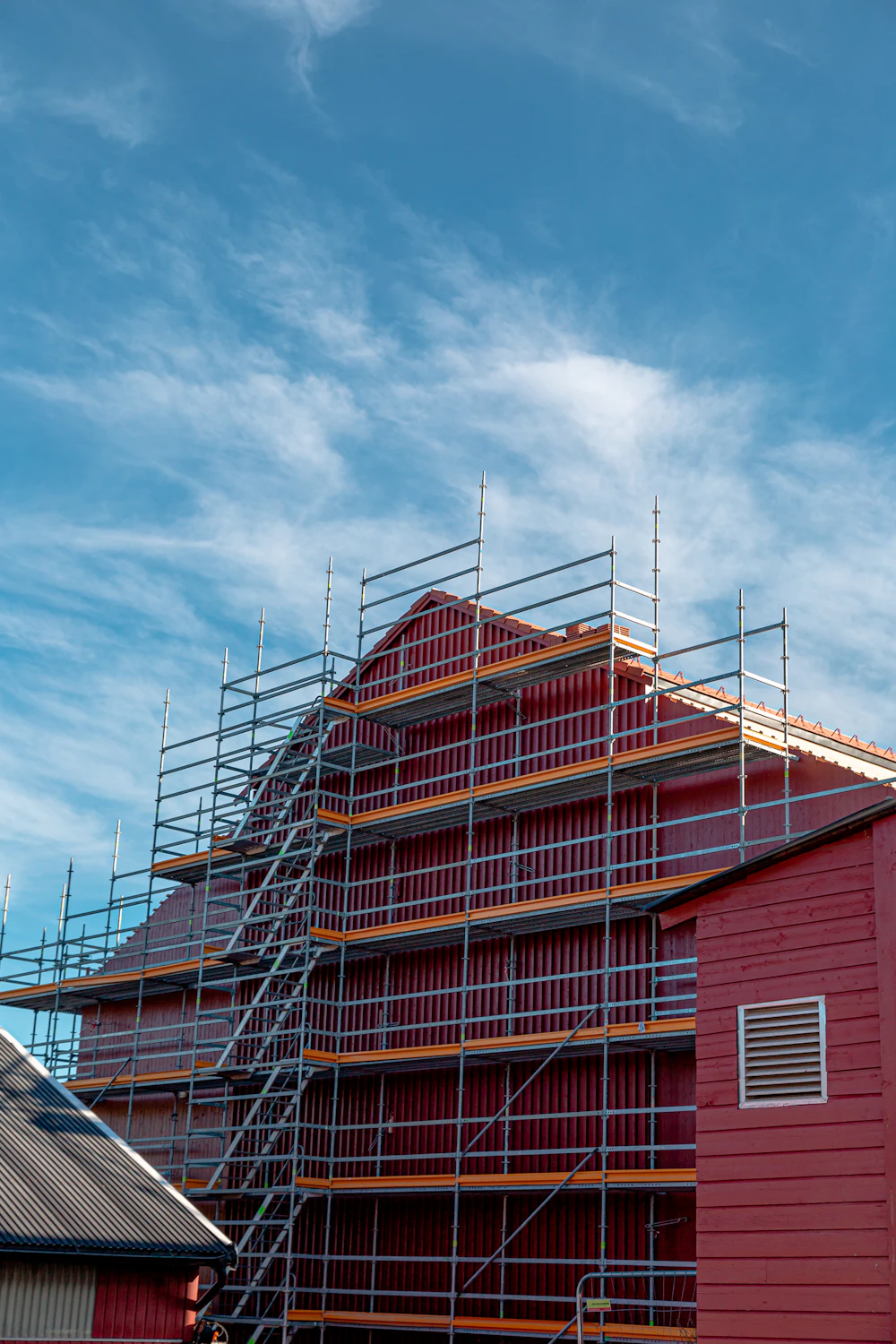 Roof framing on a renovated property
