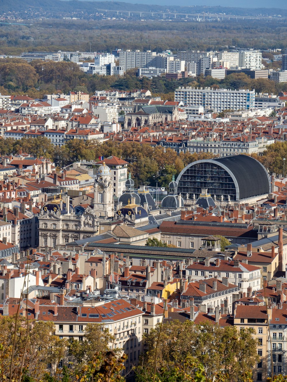 a view of a city from a high point of view