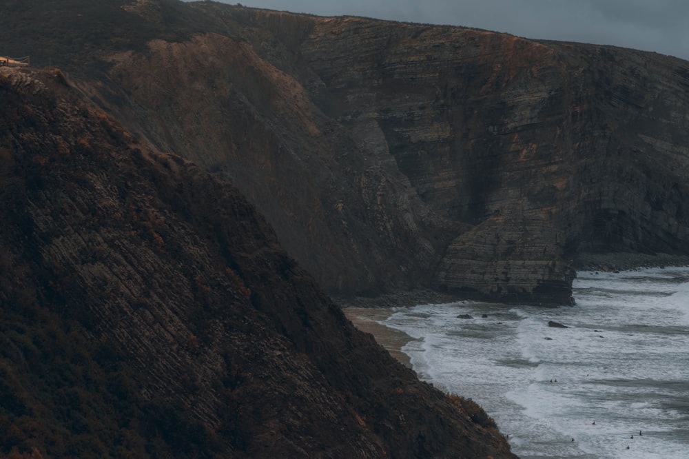 a view of the ocean from the top of a mountain