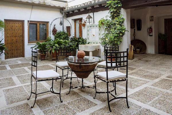 Patio with potted plants