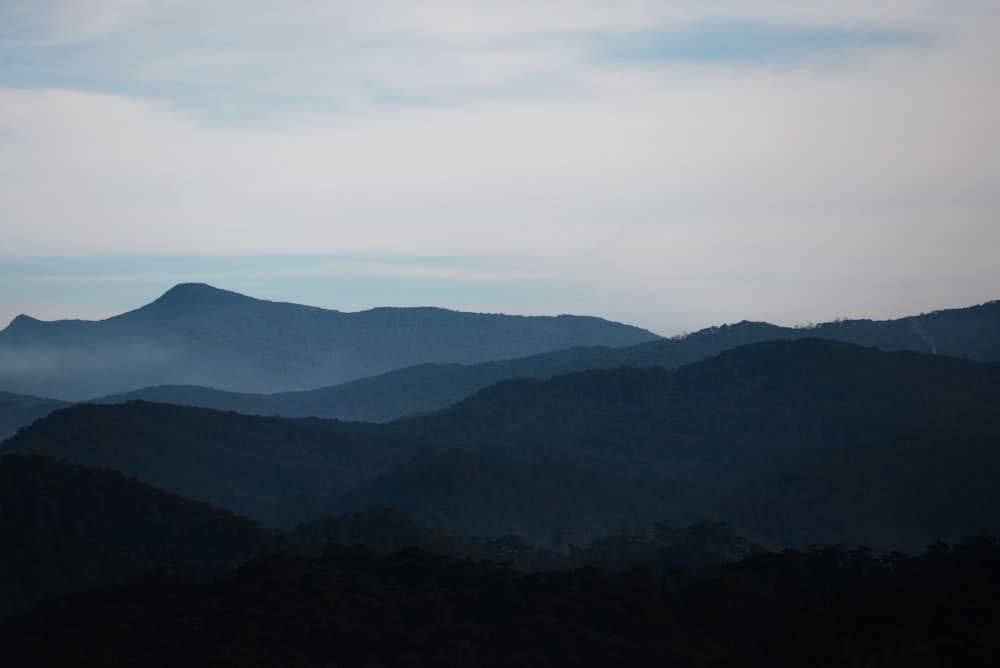 a view of a mountain range in the distance