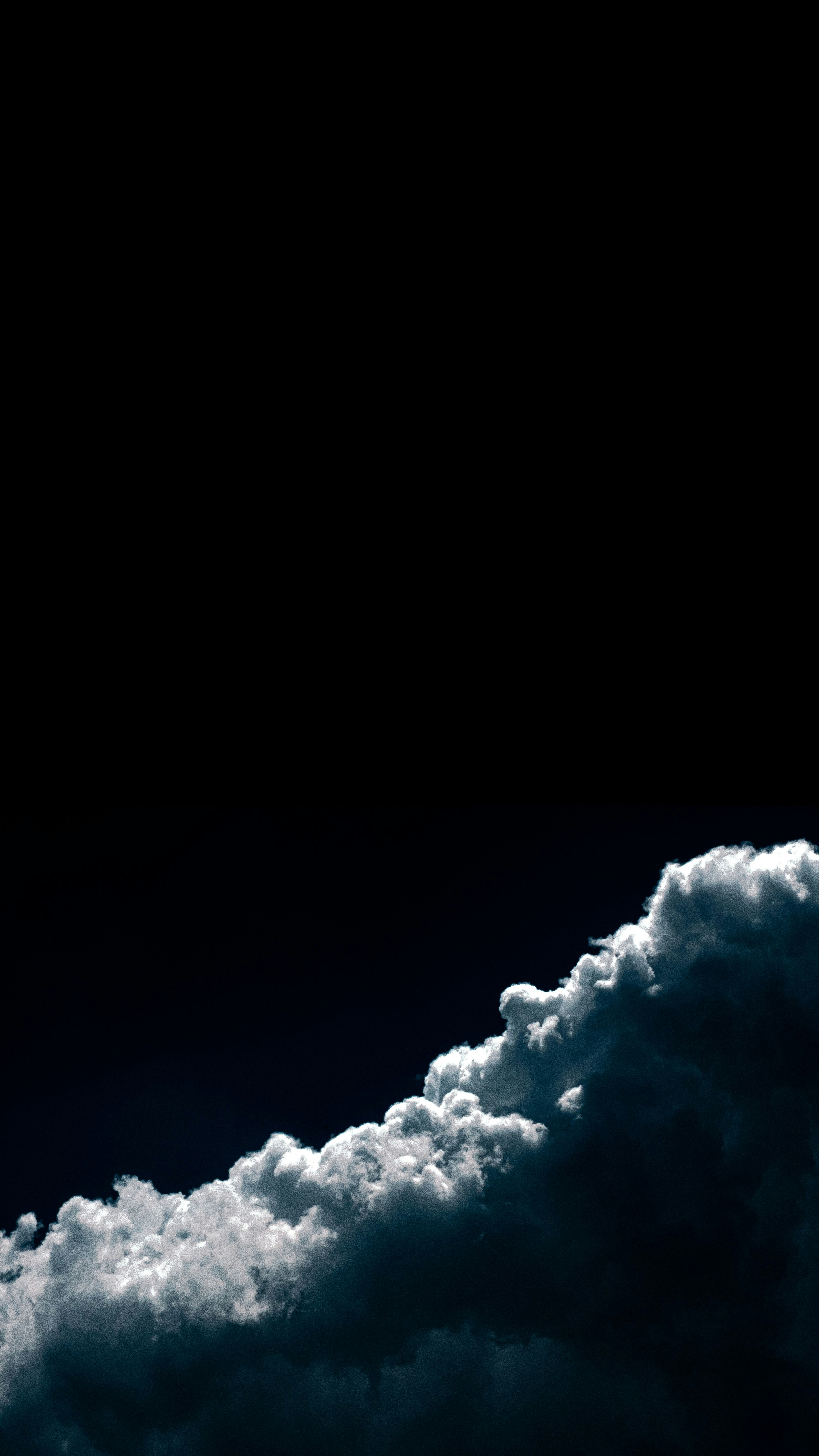 a plane flying through a dark cloudy sky