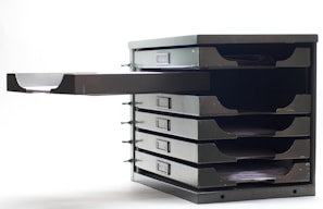 a stack of drawers sitting on top of each other
