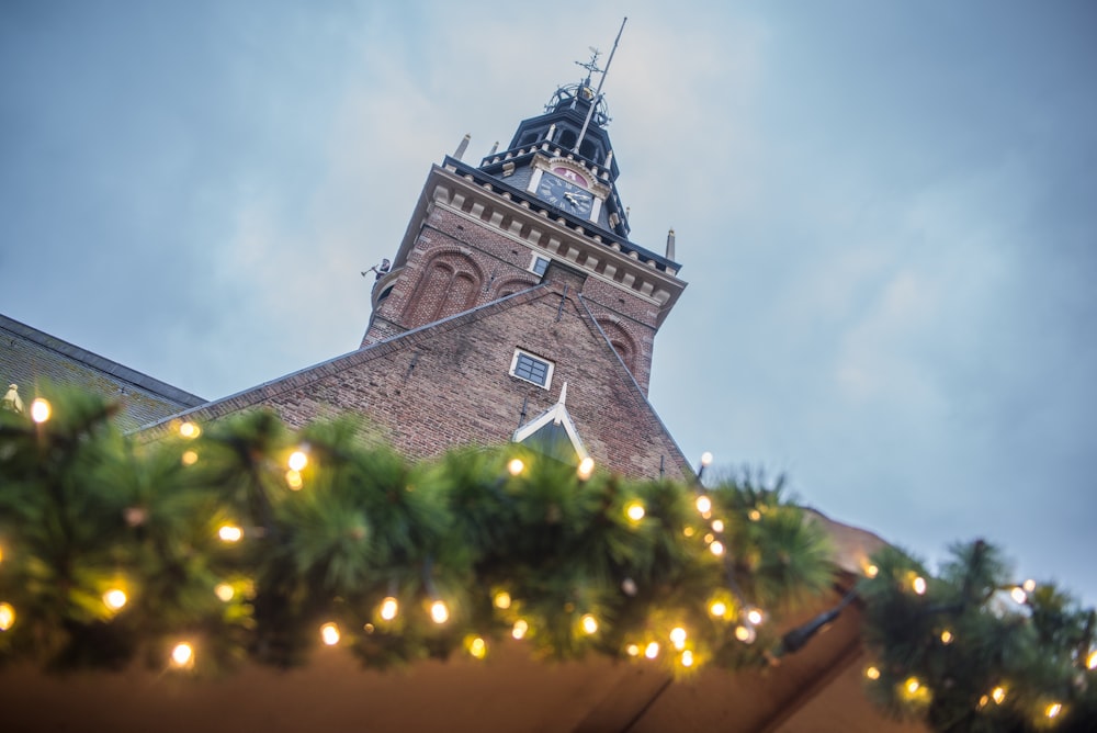 a tall tower with a clock on top of it