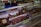 A display of various cuts of cured meat in a butcher shop, including different sizes and shapes of dark brown and reddish-brown meats, some of which are labeled with prices. The meats are placed inside a refrigerated glass case and there are trays and tools visible in the background.