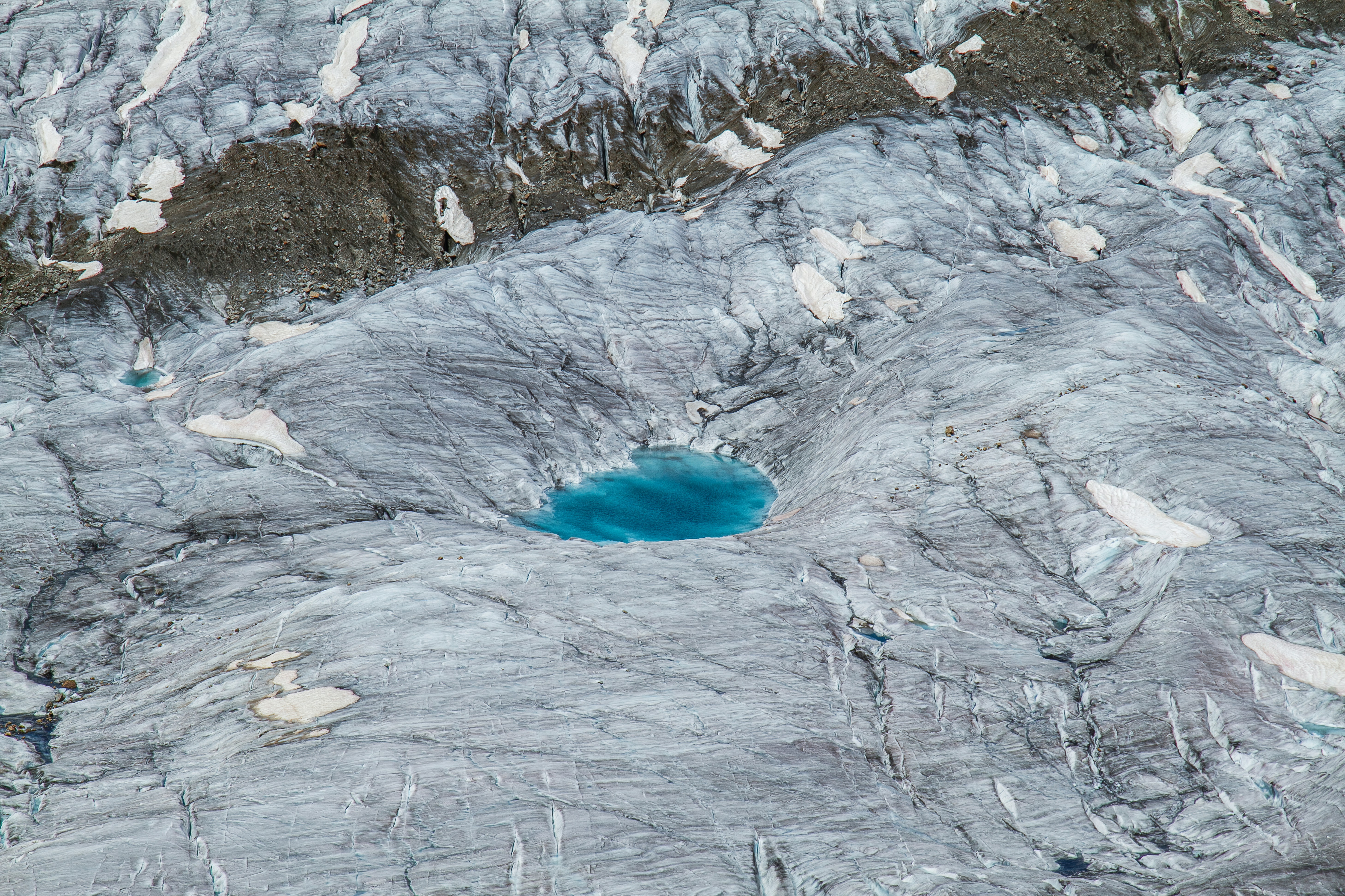 Blue hole in glacier