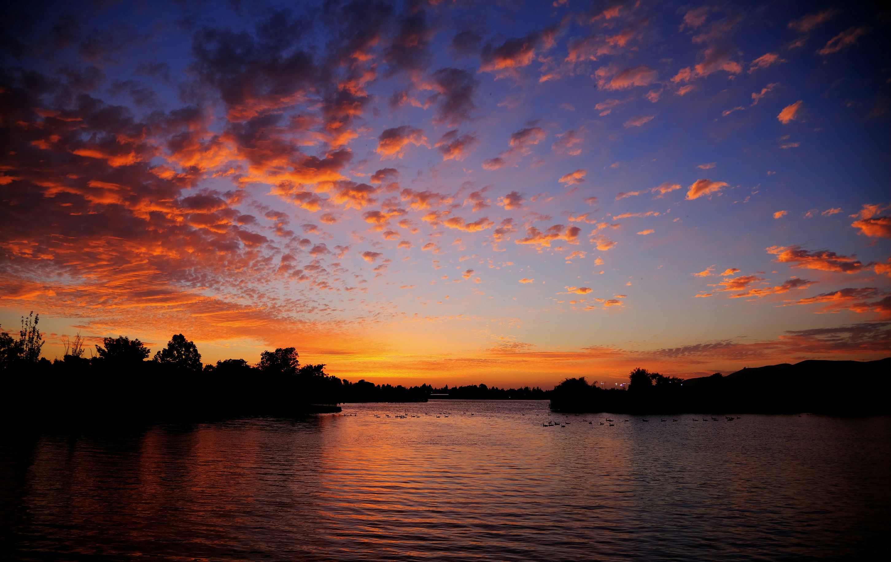 Sunset Over the Lake