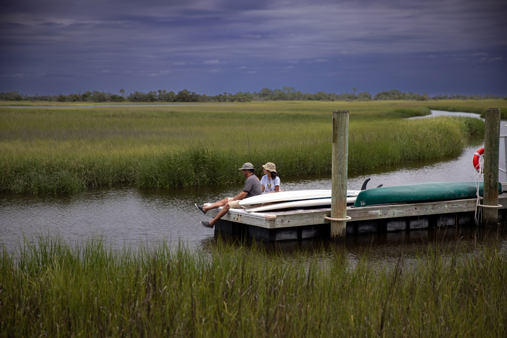 a couple of people that are sitting on a boat