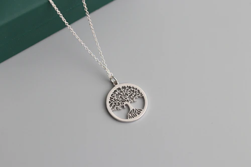 Oxidised sterling silver pendant on a delicate chain