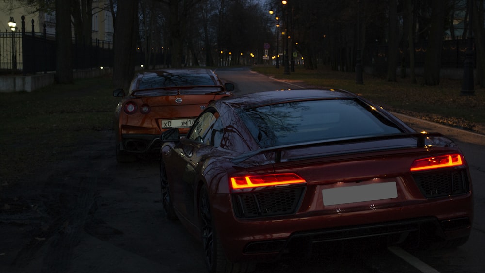 a couple of cars parked next to each other