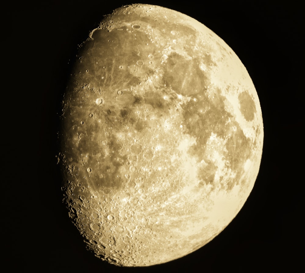 a close up of the moon in the dark sky