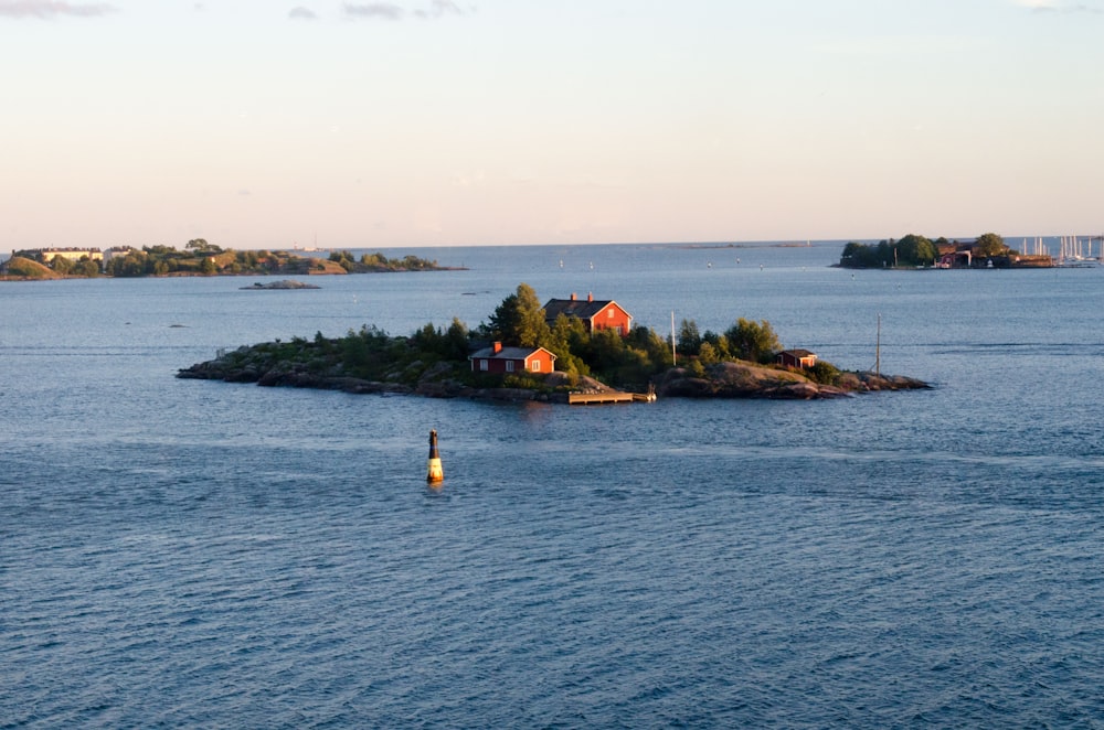 a small island in the middle of a body of water