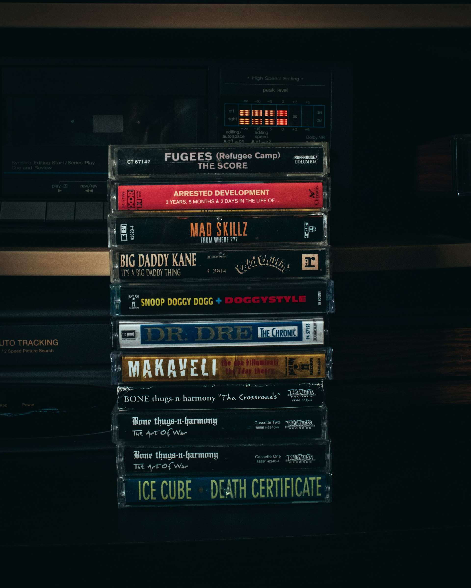 a stack of cds sitting on top of each other