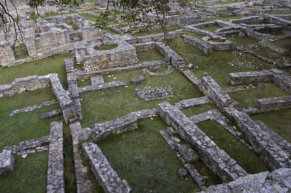 an aerial view of the ruins of the ancient city of pompei