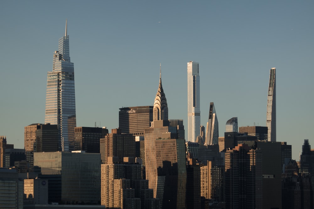 a view of a city with tall buildings