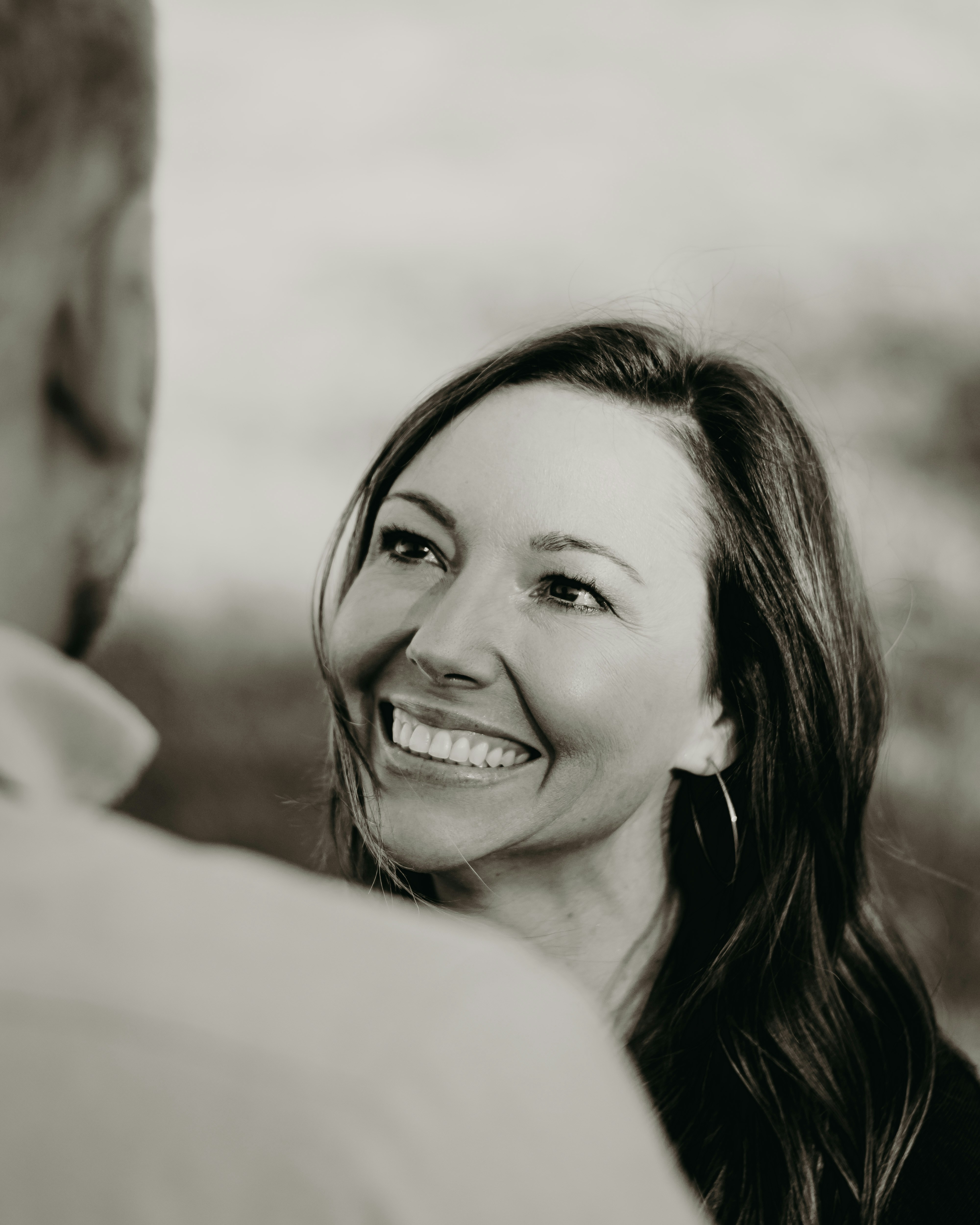 Beautiful woman looking into husbands eyes and smiling - Instagram @baileyburtonphoto - Donate to me on Cashapp! $17thcw Thank you for your support!