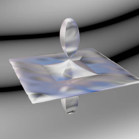 Futuristic glassmorphic interface element with glowing edges and soft blur, floating in a black and gold themed space.