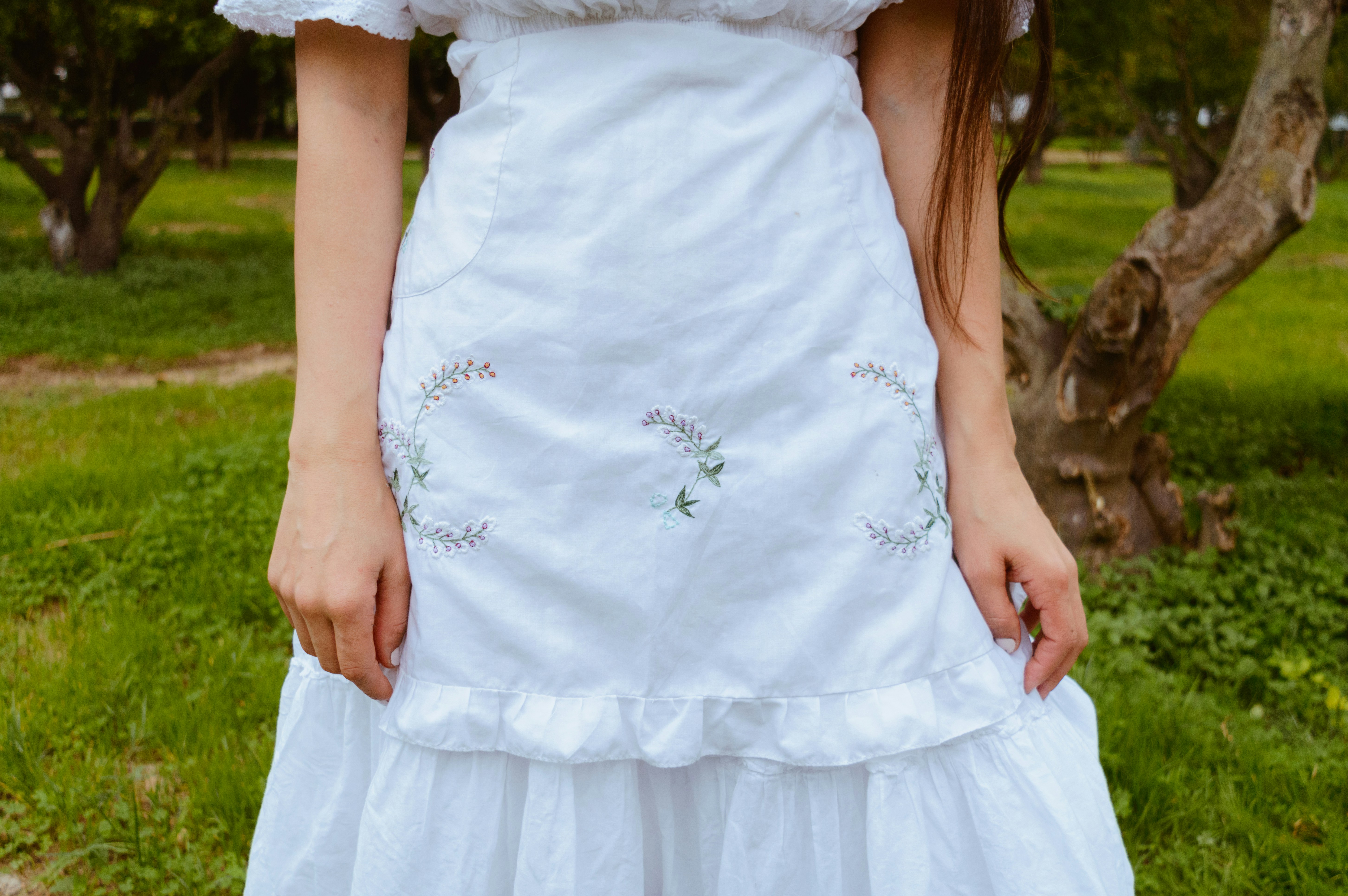 Woman in white dress