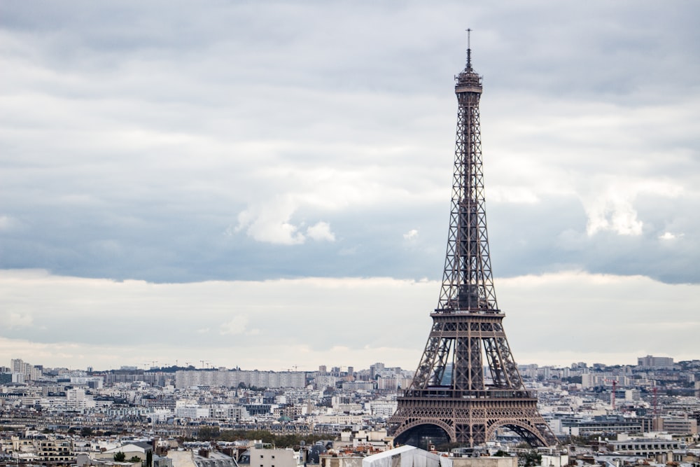 the eiffel tower towering over the city of paris