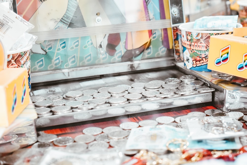 a close up of a machine with many items on it