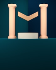 an image of a podium with columns on it