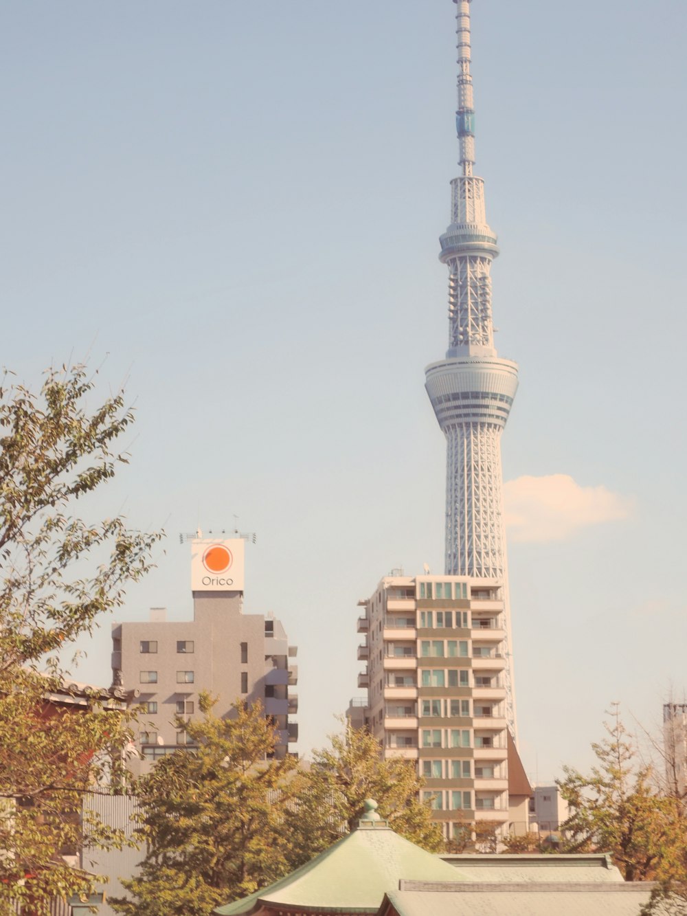 a tall tower with a clock on top of it