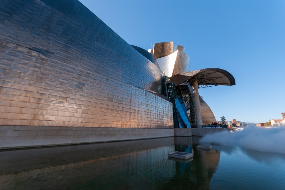 a building that is next to a body of water